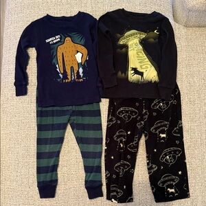 Carter's Navy and Black Kids Pajama Set with Fun Prints